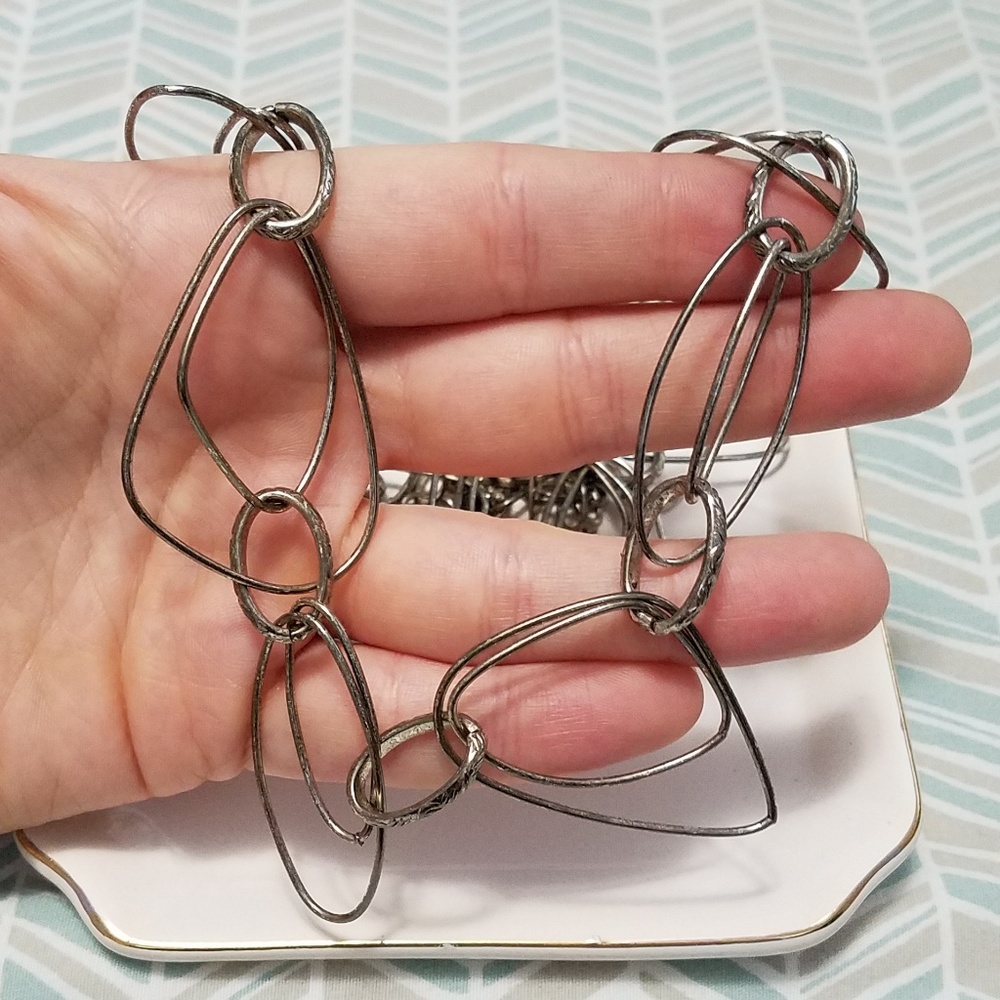 Premiere Designs irregular shapes silver necklace - Picture 3 of 7